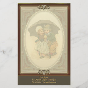 Wiederholung Vintager Illustrationsbriefe Briefpapier