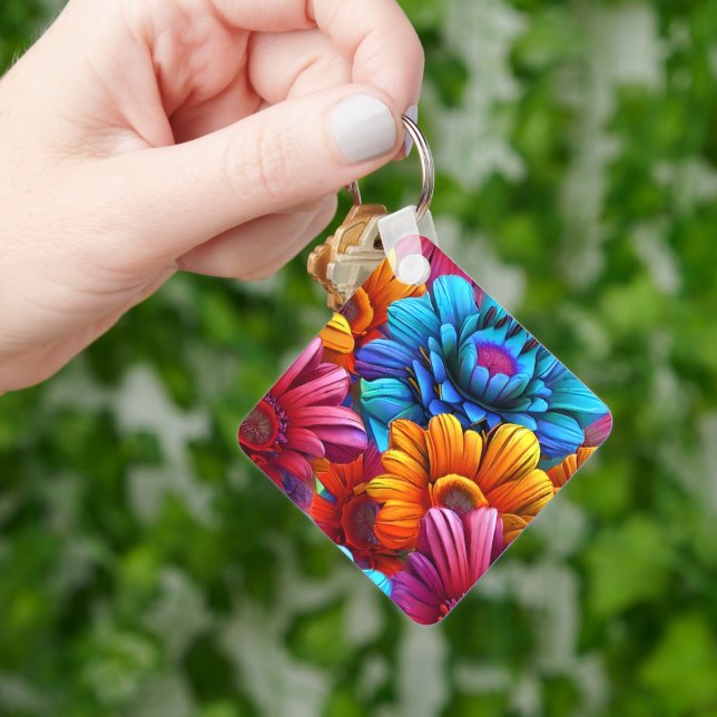 Wiederholung von 3d-farbigen Blume Schlüsselanhänger (Hand)