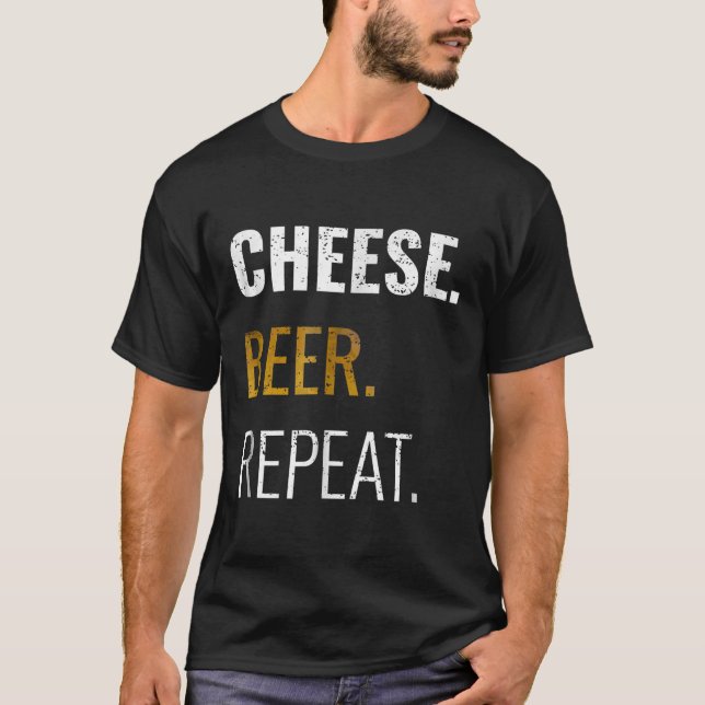 Wiederholung von Käse-Biere , lustig erschütterte  T-Shirt (Vorderseite)
