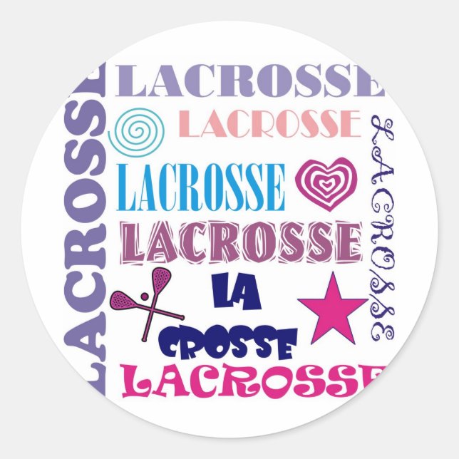 Wiederholung von Lacrosse Runder Aufkleber (Vorderseite)
