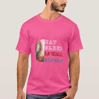 Wiederholung von Schlaf-Baseball T-Shirt