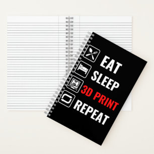 Wiederholung von Sleep-3D-Druck Notizbuch