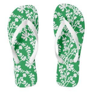 Wiederholungsmuster für grün und weiß flip flops