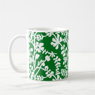 Wiederholungsmuster für grün und weiß kaffeetasse