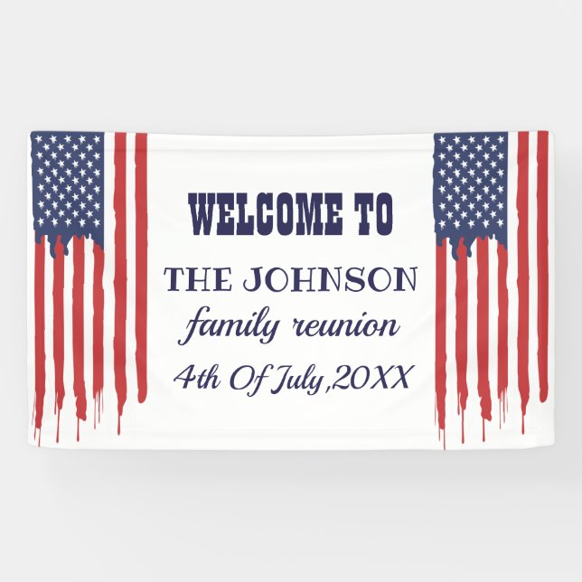 Wiedersehen American Flag Banner (Horizontal)