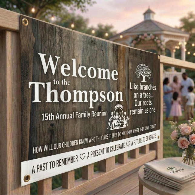Wiedersehen-Banner Banner (Personalized Rustic Wood Family Reunion Banner)