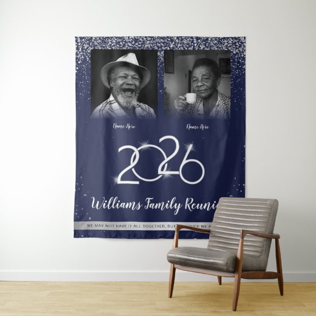 Wiedersehen-Banner der benutzerdefinierten Familie Wandteppich (Beispiel)