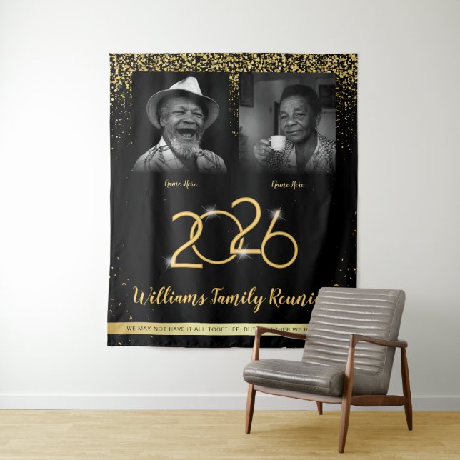 Wiedersehen-Banner der benutzerdefinierten Familie Wandteppich (Beispiel)