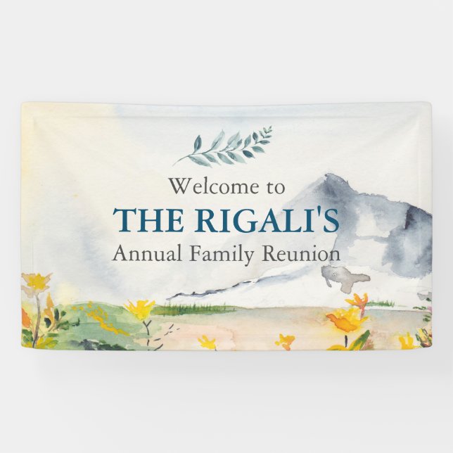 Wiedersehen-Banner für Mountain Theme Family Banner (Horizontal)