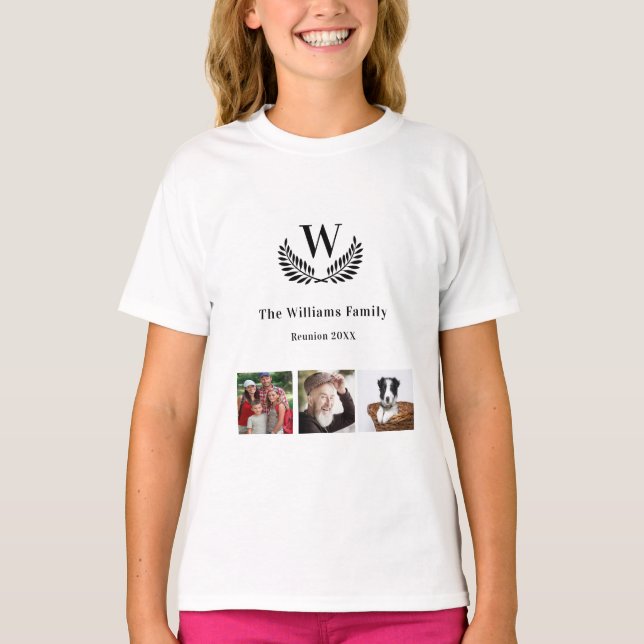 Wiedersehen benutzerdefiniertes Foto-Collage-Monog T-Shirt (Vorderseite)