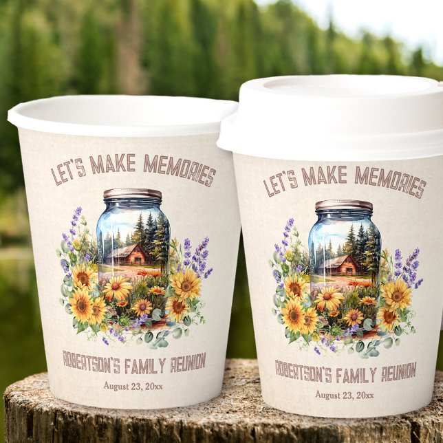 Wiedersehen Birthday Forest Cabin Pappbecher (Family Reunion Birthday Forest Cabin Paper Cups)