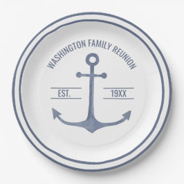Wiedersehen Blue Anchor Party Plate Pappteller
