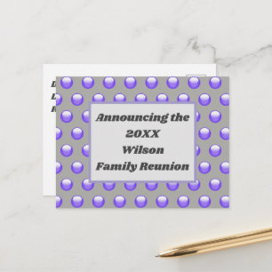 Wiedersehen Blue Polka Dot Muster Einladung Postkarte