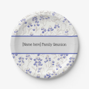 Wiedersehen, Boho Chic Bluebonnets, Pappteller