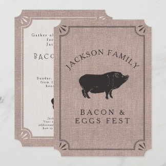 Wiedersehen Brunch Rustisches Vintages Schweinefle Einladung