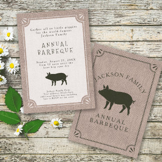 Wiedersehen Brunch Rustisches Vintages Schweinefle Einladung