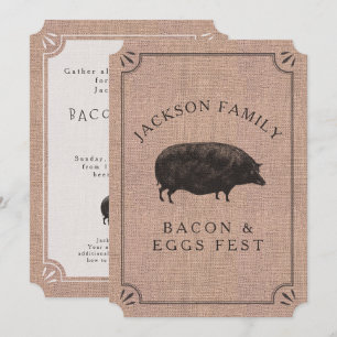 Wiedersehen Brunch Rustisches Vintages Schweinefle Einladung