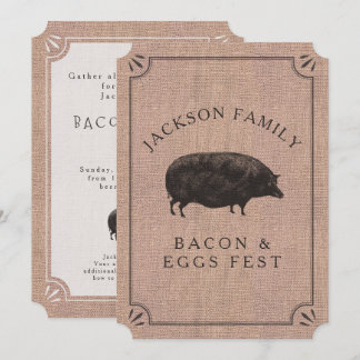Wiedersehen Brunch Rustisches Vintages Schweinefle Einladung