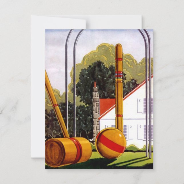 Wiedersehen Croquet Rasen Lässige Einladungen (Vorderseite)