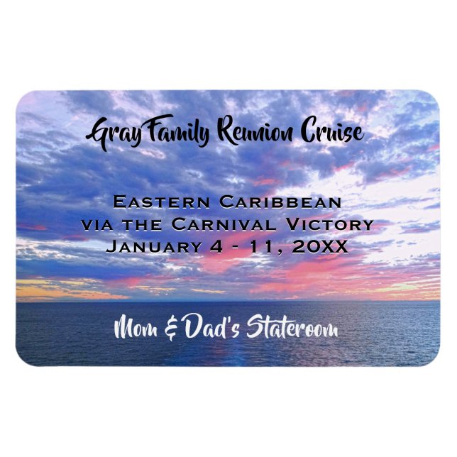 Wiedersehen Cruise Cabin Marker Ocean Sunset Magnet (Horizontal)