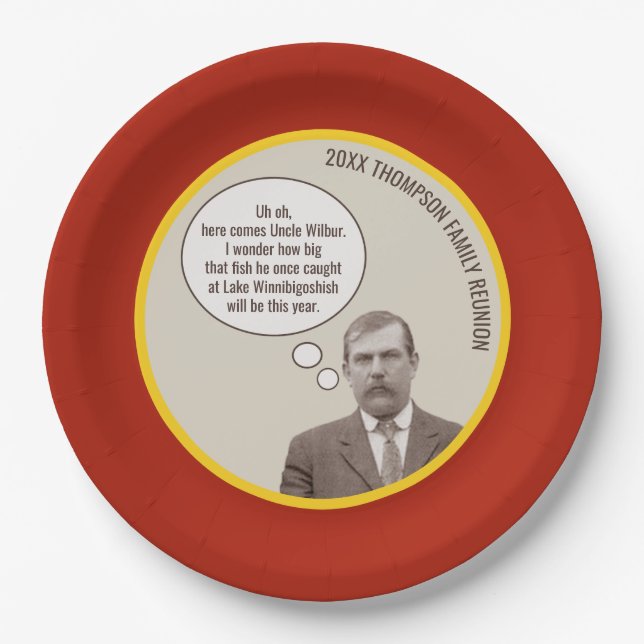 Wiedersehen | Custom Funny Vintag Foto Pappteller (Vorderseite)