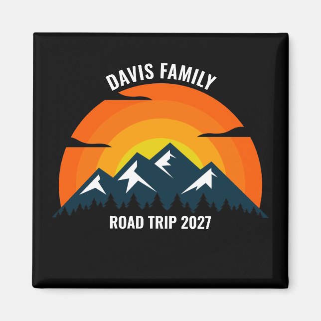 Wiedersehen Custom Sunset Mountain Road Trip Magnet (Vorne)