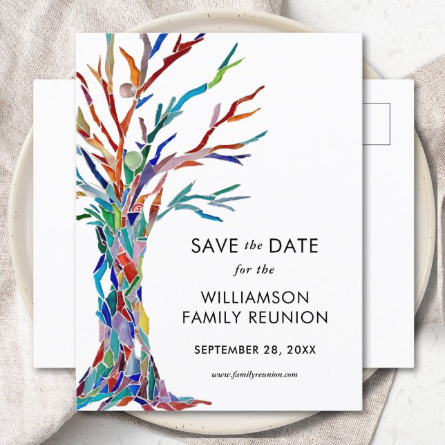 Wiedersehen der Familie Save the Date Einladungspostkarte (Von Creator hochgeladen)