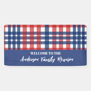 Wiedersehen der Gingham-Familie, Rot, Weiß und Bla Banner