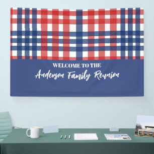 Wiedersehen der Gingham-Familie, Rot, Weiß und Bla Banner
