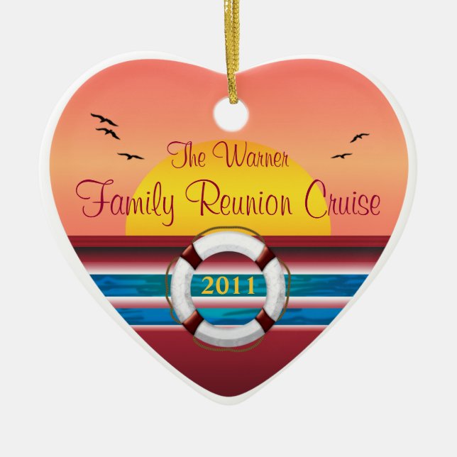 Wiedersehen der Kreuzfahrtfamilie - Sonnenuntergan Keramik Ornament (Vorne)