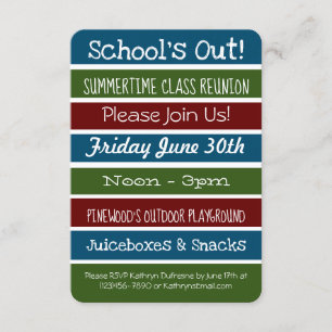 Wiedersehen der Schule für die Sommerzeit Einladung