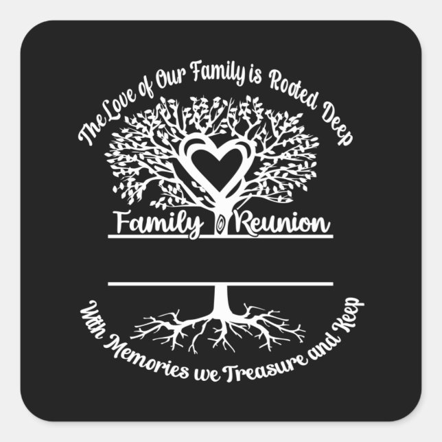 Wiedersehen die Liebe unserer Familie Quadratischer Aufkleber (Vorderseite)