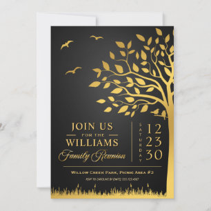 Wiedersehen-Einladung für Custom Black Gold Family Einladung