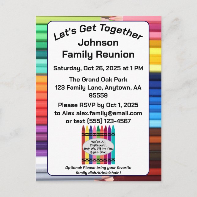 Wiedersehen-Einladung Postkarte (Vorderseite)