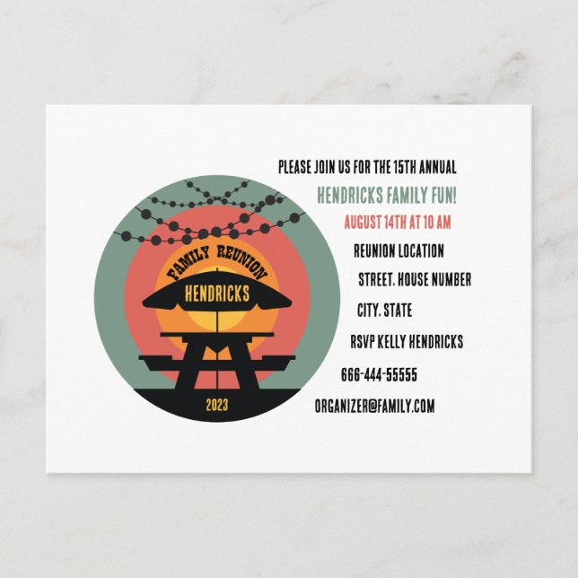 Wiedersehen-Einladung Postkarte (Vorderseite)