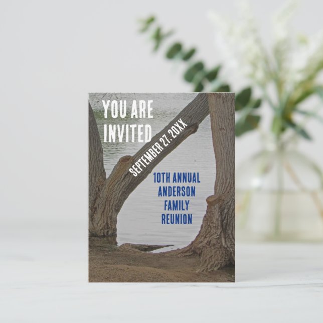 Wiedersehen Einladung Rustikaler Urlaub am See (Stehend Vorderseite)