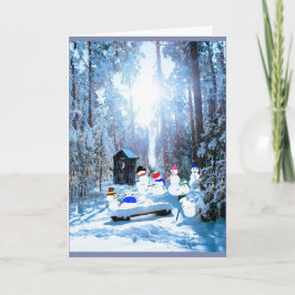 Wiedersehen Faltkarte für Snowmen Holiday Family Karte