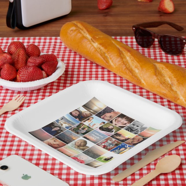 Wiedersehen Foto Collage Keepake Pappteller (Picknick)