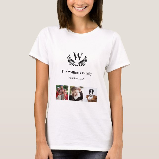 Wiedersehen-Foto-Collage-Monogramm T-Shirt (Vorderseite)