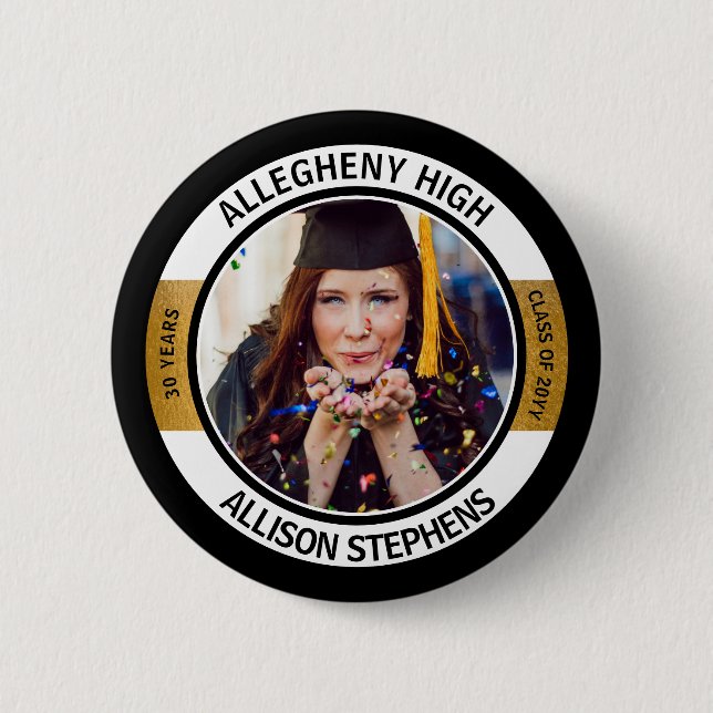 Wiedersehen-Foto der Minimalistischen Klasse - Sch Button (Vorderseite)