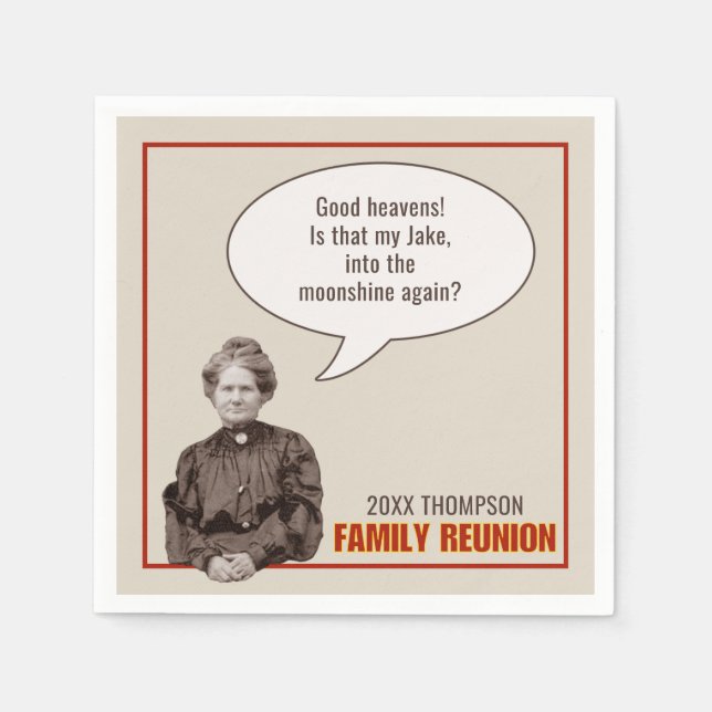 Wiedersehen | Funny Antique Oma Foto Serviette (Vorderseite)