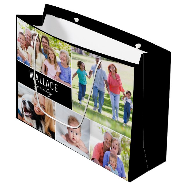Wiedersehen für benutzerdefinierte Fotolage-Reihe Große Geschenktüte (Vorderseite Schrägansicht)