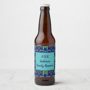 Wiedersehen Geometrische Krawatte-Färbung Jährlich Bierflaschenetikett