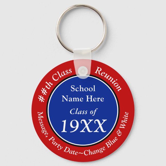 Wiedersehen-Geschenke der Klassen Rot, Weiß und Bl Schlüsselanhänger (Vorderseite)