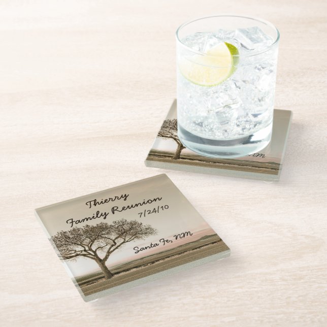 Wiedersehen Glasuntersetzer (Schrägansicht)