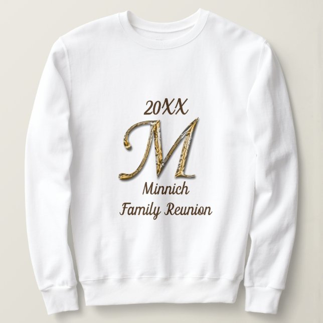 Wiedersehen Gold Letter M Monogram Keepake Sweatshirt (Design vorne)
