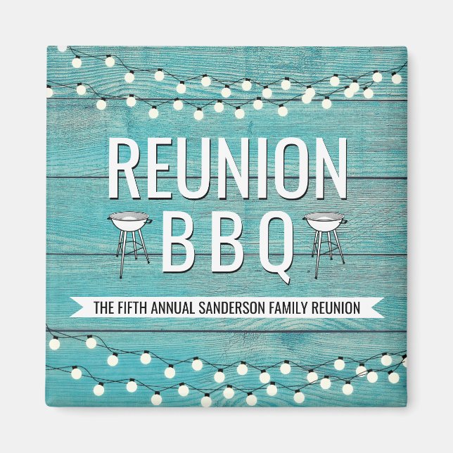 Wiedersehen GRILLEN Jährlich  Barbecue Rustic Magnet (Vorne)