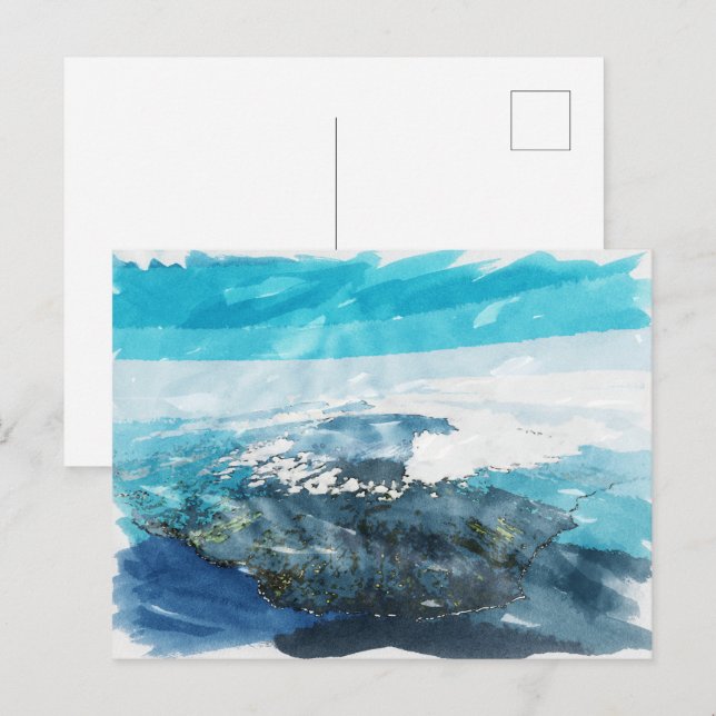 Wiedersehen Island Tropische Wasserfälle Postkarte (Vorne/Hinten)