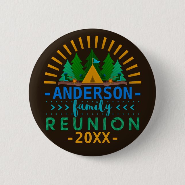 Wiedersehen Jährliche Camping-Reise | INDIVIDUELLE Button (Vorderseite)
