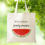 Wiedersehen Keepake Watermelon Tragetasche<br><div class="desc">Die Wiedersehen Tote Tasche der Familie ist mit einer Wassermelone in roter Farbe dekoriert. Einfach anpassbar. Ändern Sie mithilfe des Entwurfstools die Textgröße,  den Stil oder die Farbe. Wenn wir unsere Kunstwerke erstellen,  werden Sie dieses exakte Bild von anderen Designern nicht finden. Original Wasserfarbe © Michele Davies.</div>